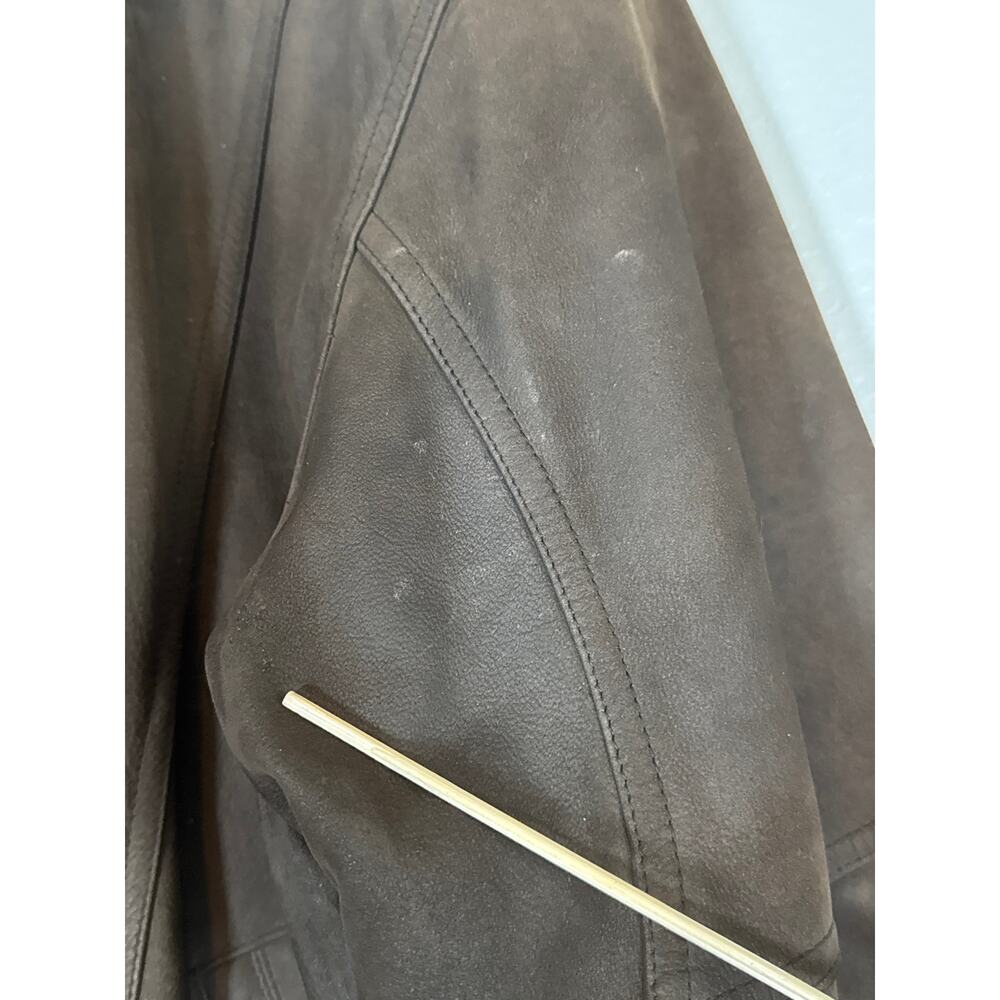 Members Only 100% Leather Bomber Jacket Brown Mens XL Full Zip Vintage VTG 90s - Picture 4 of 13